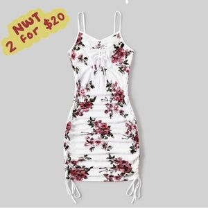 Floral White and Pink Dress